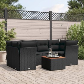 7-piece garden dining set and black synthetic rattan cushions by , Garden sets - Ref: Foro24-3223493, Price: 438,89 €, Discou...