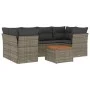7-piece garden sofa set with gray PE rattan cushions by , Garden sets - Ref: Foro24-3223498, Price: 410,36 €, Discount: %
