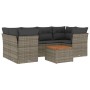 7-teiliges Gartensofa-Set mit grauen PE-Rattan-Kissen von , Gartensets - Ref: Foro24-3223498, Preis: 406,71 €, Rabatt: %