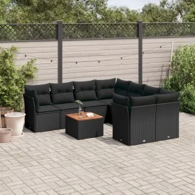 8-teiliges Gartensofa-Set und schwarze synthetische Rattankissen von , Gartensets - Ref: Foro24-3223528, Preis: 556,89 €, Rab...