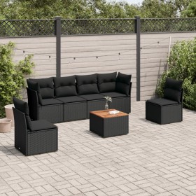 7-piece garden dining set and black synthetic rattan cushions by , Garden sets - Ref: Foro24-3223549, Price: 409,81 €, Discou...