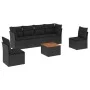 7-teiliges Garten-Essset und schwarze Kissen aus synthetischem Rattan von , Gartensets - Ref: Foro24-3223549, Preis: 411,02 €...