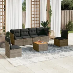 7-teiliges Gartensofa-Set mit grauen PE-Rattan-Kissen von , Gartensets - Ref: Foro24-3223554, Preis: 383,82 €, Rabatt: %