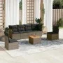 Set de sofás de jardín 7 piezas con cojines ratán PE gris de , Conjuntos de jardín - Ref: Foro24-3223554, Precio: 386,29 €, D...