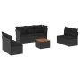 8-piece garden sofa set and black synthetic rattan cushions by , Garden sets - Ref: Foro24-3223563, Price: 461,12 €, Discount: %