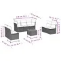 8-piece garden sofa set and black synthetic rattan cushions by , Garden sets - Ref: Foro24-3223563, Price: 461,12 €, Discount: %