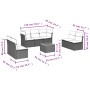 8-teiliges Gartensofa-Set und schwarze synthetische Rattankissen von , Gartensets - Ref: Foro24-3223563, Preis: 460,61 €, Rab...