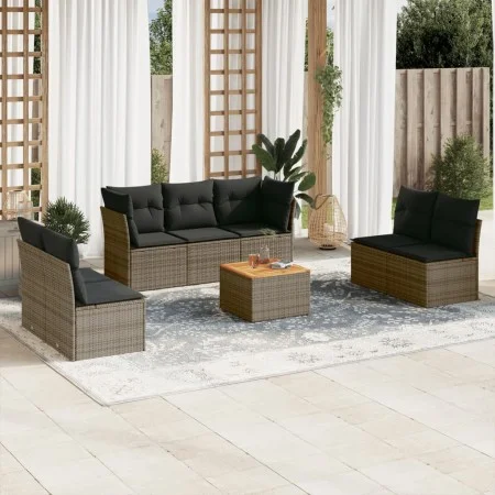 8-piece garden sofa set and gray synthetic rattan cushions by , Garden sets - Ref: Foro24-3223568, Price: 432,07 €, Discount: %