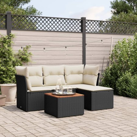 5-piece garden furniture set and black synthetic rattan cushions by , Garden sets - Ref: Foro24-3223606, Price: 258,63 €, Dis...
