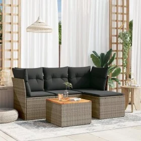 Garden sofa set with cushions 5 pieces gray synthetic rattan by , Garden sets - Ref: Foro24-3223610, Price: 268,56 €, Discoun...