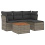 Gartensofa-Set mit Kissen, 5-teilig, graues synthetisches Rattan von , Gartensets - Ref: Foro24-3223610, Preis: 265,86 €, Rab...