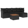 6-piece garden sofa set and black synthetic rattan cushions by , Garden sets - Ref: Foro24-3223612, Price: 332,42 €, Discount: %