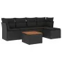 6-piece garden sofa set and black synthetic rattan cushions by , Garden sets - Ref: Foro24-3223612, Price: 338,86 €, Discount: %