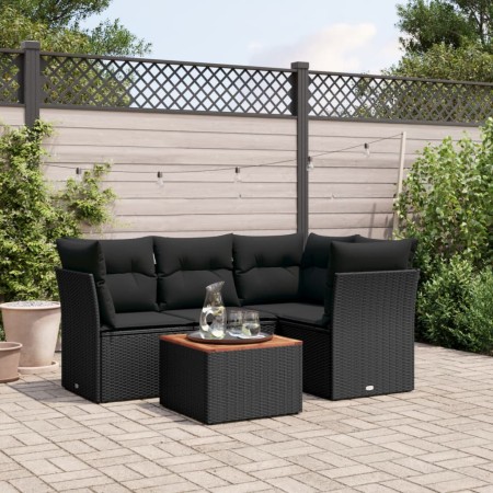 5-teiliges Gartenmöbel-Set und schwarze synthetische Rattankissen von , Gartensets - Ref: Foro24-3223619, Preis: 319,33 €, Ra...