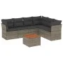 7-piece garden sofa set with gray PE rattan cushions by , Garden sets - Ref: Foro24-3223659, Price: 399,95 €, Discount: %