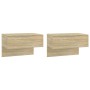 Wall bedside table 2 units Sonoma oak color by vidaXL, Nightstands - Ref: Foro24-810942, Price: 52,50 €, Discount: %