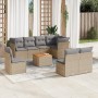 9-teiliges Gartensofa-Set mit beigen synthetischen Rattankissen von , Gartensets - Ref: Foro24-3223686, Preis: 513,91 €, Raba...