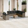 10-teilige Gartensofagarnitur mit grauen synthetischen Rattankissen von , Gartensets - Ref: Foro24-3223715, Preis: 594,00 €, ...
