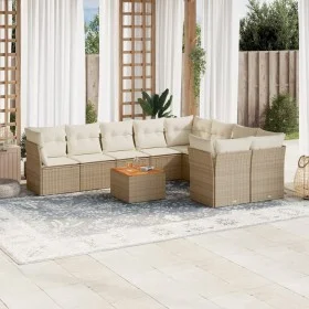Garden sofa set with beige cushions 10 pieces synthetic rattan by , Garden sets - Ref: Foro24-3223818, Price: 656,41 €, Disco...