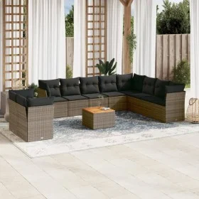 11-piece garden sofa set and gray synthetic rattan cushions by , Garden sets - Ref: Foro24-3223722, Price: 644,45 €, Discount: %