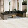 Set de sofás de jardín 11 pzas y cojines ratán sintético gris de , Conjuntos de jardín - Ref: Foro24-3223722, Precio: 647,92 ...