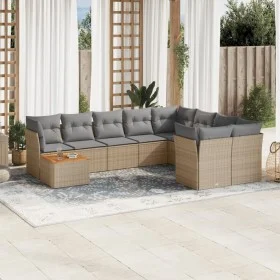 Garden sofa set with beige cushions 10 pieces synthetic rattan by , Garden sets - Ref: Foro24-3223826, Price: 579,41 €, Disco...