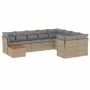 Gartensofa-Set mit beigen Kissen, 10-teilig, synthetisches Rattan von , Gartensets - Ref: Foro24-3223826, Preis: 580,07 €, Ra...