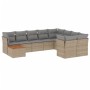 Juego de sofás jardín con cojines beige 10 pzas ratán sintético de , Conjuntos de jardín - Ref: Foro24-3223826, Precio: 570,5...