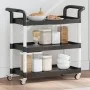 3-tier black aluminum cart 77x34x72 cm by , Kitchen and dining carts - Ref: Foro24-30322, Price: 56,75 €, Discount: %