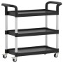 3-stöckiger Wagen aus schwarzem Aluminium, 77 x 34 x 72 cm von , Küchen- und Speisewagen - Ref: Foro24-30322, Preis: 57,63 €,...