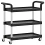 3-tier black aluminum cart 77x34x72 cm by , Kitchen and dining carts - Ref: Foro24-30322, Price: 56,75 €, Discount: %