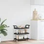 3-tier black aluminum cart 77x34x72 cm by , Kitchen and dining carts - Ref: Foro24-30322, Price: 56,75 €, Discount: %