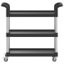 3-stöckiger Wagen aus schwarzem Aluminium, 77 x 34 x 72 cm von , Küchen- und Speisewagen - Ref: Foro24-30322, Preis: 57,63 €,...