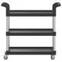 3-tier black aluminum cart 77x34x72 cm by , Kitchen and dining carts - Ref: Foro24-30322, Price: 56,75 €, Discount: %