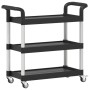 3-tier black aluminum cart 77x34x72 cm by , Kitchen and dining carts - Ref: Foro24-30322, Price: 57,63 €, Discount: %