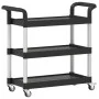 3-tier black aluminum cart 77x34x72 cm by , Kitchen and dining carts - Ref: Foro24-30322, Price: 56,75 €, Discount: %