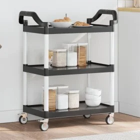 3-tier black aluminum cart 81x41x92 cm by , Kitchen and dining carts - Ref: Foro24-30320, Price: 70,60 €, Discount: %