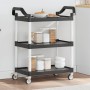 3-stöckiger Wagen aus schwarzem Aluminium, 81 x 41 x 92 cm von , Küchen- und Speisewagen - Ref: Foro24-30320, Preis: 84,80 €,...