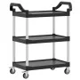 3-stöckiger Wagen aus schwarzem Aluminium, 81 x 41 x 92 cm von , Küchen- und Speisewagen - Ref: Foro24-30320, Preis: 76,47 €,...
