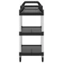 3-stöckiger Wagen aus schwarzem Aluminium, 81 x 41 x 92 cm von , Küchen- und Speisewagen - Ref: Foro24-30320, Preis: 76,47 €,...