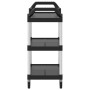 3-stöckiger Wagen aus schwarzem Aluminium, 81 x 41 x 92 cm von , Küchen- und Speisewagen - Ref: Foro24-30320, Preis: 84,80 €,...