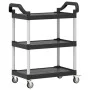 3-stöckiger Wagen aus schwarzem Aluminium, 81 x 41 x 92 cm von , Küchen- und Speisewagen - Ref: Foro24-30320, Preis: 76,47 €,...