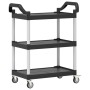 3-stöckiger Wagen aus schwarzem Aluminium, 81 x 41 x 92 cm von , Küchen- und Speisewagen - Ref: Foro24-30320, Preis: 84,80 €,...