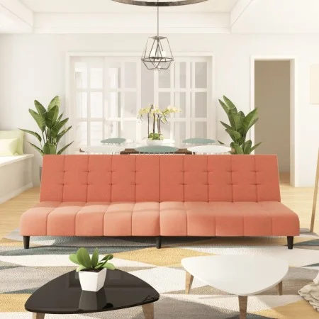 Sofá cama de 2 plazas terciopelo rosa de , Sofás - Ref: Foro24-375767, Precio: 241,41 €, Descuento: %