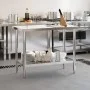 Mesa de trabajo de cocina acero inoxidable 110x55x85 cm de , Restauración - Ref: Foro24-376455, Precio: 150,37 €, Descuento: %