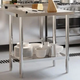 Kitchen work table and backsplash stainless steel 82.5x55x93cm by , Restoration - Ref: Foro24-376457, Price: 126,83 €, Discou...