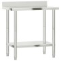 Mesa trabajo cocina y salpicadero acero inoxidable 82,5x55x93cm de , Restauración - Ref: Foro24-376457, Precio: 120,29 €