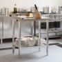 Mesa trabajo cocina y salpicadero acero inoxidable 82,5x55x93cm de , Restauración - Ref: Foro24-376457, Precio: 120,29 €