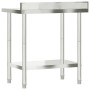 Mesa trabajo cocina y salpicadero acero inoxidable 82,5x55x93cm de , Restauración - Ref: Foro24-376457, Precio: 120,29 €
