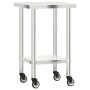 Mesa de trabajo de cocina con ruedas acero inox 55x55x85 cm de , Restauración - Ref: Foro24-376462, Precio: 164,49 €